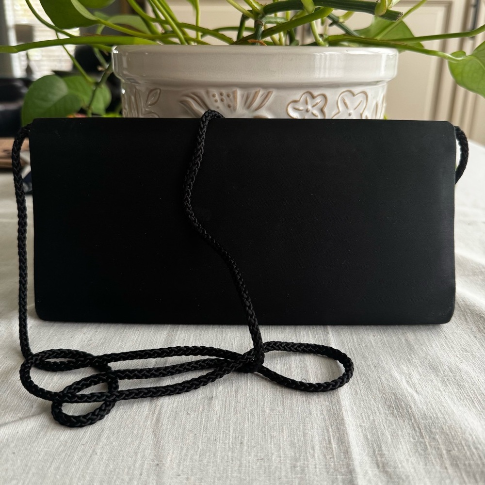Vintage Elegant Black Clutch Bag Carolyne Barton night - Picture 4 of 10